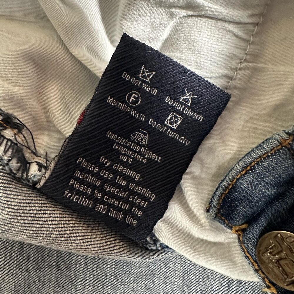 Damati Jeans Men Size W36 L29 Distressed Paint Cotton Blend Moto Biker EUC - Picture 9 of 12